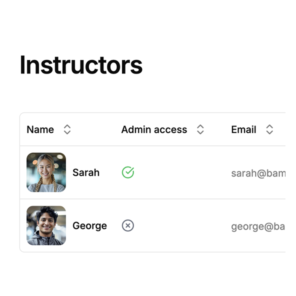 Instructor accounts